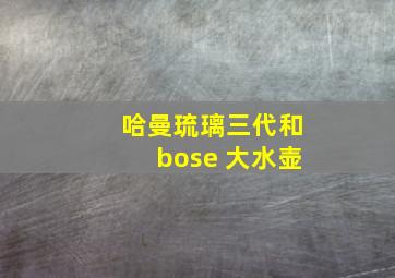 哈曼琉璃三代和bose 大水壶